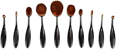 LeaningTech Professional 10pcs Soft Oval Toothbrush Makeup Brush Sets Foundation Brushes Cream Contour Powder Blush Concealer Brush,Blending Face Eye Makeup Cosmetics Tool Set by LeaningTech