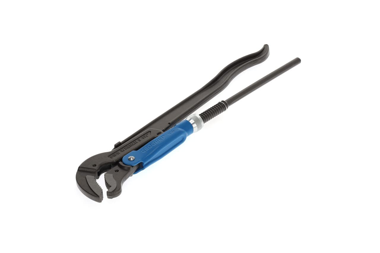 GEDORE 4500220 High-Performance Three-Point Pipe Wrench Snap, 1.1/2 Inch, "Swede" Jaw Position, Chrome Vanadium Special Steel, Blue/Silver