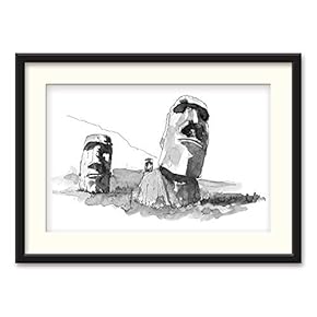 Black Framed Canvas Wall Art Architectural Drawing Home Artwork Decoration for Living Room, Bedroom - 23x31 inches