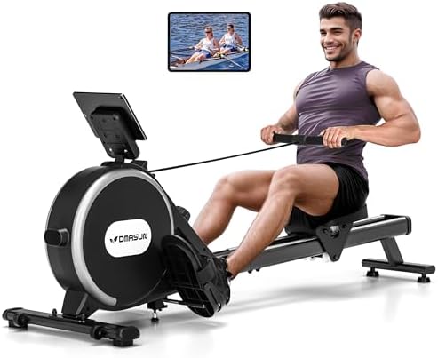 Rowing Machine, DMASUN Upgrade Magnetic Rowing Machines for Home Gym with 16 Levels Quiet Resistance - 350LB Capacity Rower Machine with App Compatible & Comfortable Seat