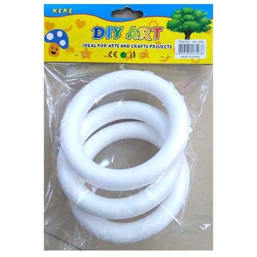 4" Diameter Mini Foam Wreaths Rings (Pack of 4, 12 Pcs) Great for DIY Art & Craft, Modelling, School Projects, Decorations