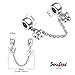 SOUFEEL Butterfly Flower Charm Safety Chain 925 Sterling Silver Charm Stopper for Bracelets