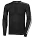 Helly Hansen Men's HH LIFA Stripe Crew Base Layer, 998 Black, X-Large