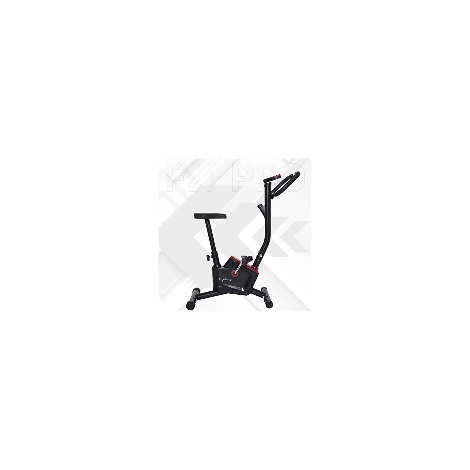 lifelong llf54 fit pro stationary exercise belt bike for weight loss at home with display and resistance control