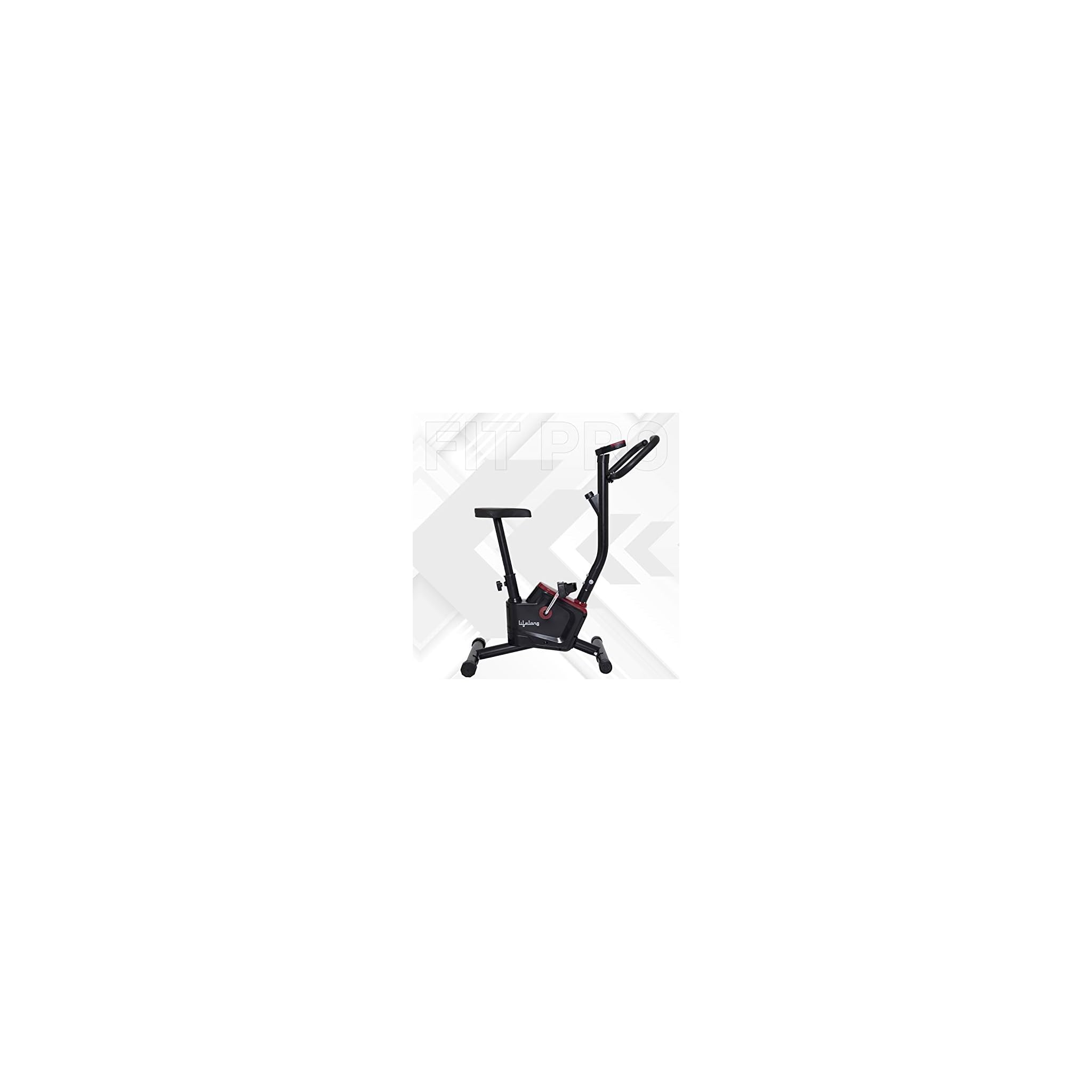 lifelong llf54 fit pro stationary exercise belt bike for weight loss at home with display and resistance control