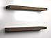SOLID RUSTICS Handmade Rustic Wood Floating Wall Shelves, Walnut, Set of 2, (24