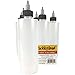 Hobbyland Squeeze Bottles - LDPE Plastic, Natural Cylinder, Black & Natural Twist Caps (8oz, 6 Bottles)
