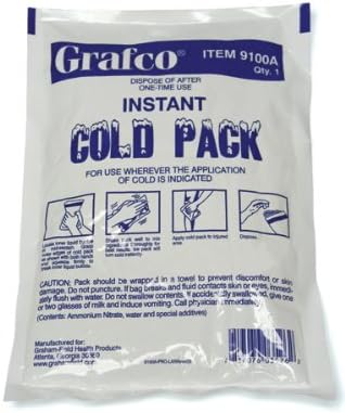 Grafco 9100A Disposable Instant Cold Packs, 6" x 8.5" (Pack of 24)