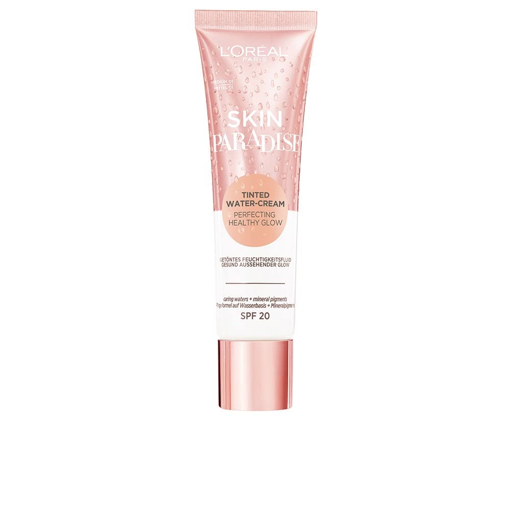 L'Oreal Paris Skin Paradise Tinted Moisturiser, Up to 24h hydration, SPF20, 01 Medium, 0.039 kg