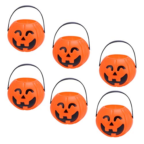 image for BESTOMZ Pumpkin Mini Buckets - Plastic Barrel Ornaments Candy Bucket D