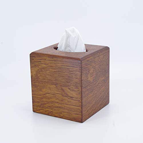 Oak Tissue Box Cover Hand Rubbed Lacquer Finish Handmade