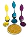 Tea Infuser, Steeper Strainer Silicone and Stainless Steel Mesh Basket for Loose Leaf Tea, Eco-friendly Gift or Tea Maker By Tea Commission (3, Yellow Blue Purple + Coaster)