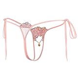 SS Queen Women Sexy Lace Tie Side Thongs Panties Crotchless Adjustable G-string Underwear (set2)