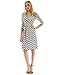 PattyBoutik Women Faux Wrap A Line Dress (Ivory and Black 27 Small)