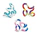 Tangle Jr. Classic Sensory Fidget Toy, Set of 3, Purple Green, Pink Blue, White Blue
