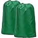 HOMEST 2 Pack Large Nylon Laundry Bag, Machine Washable Large Dirty Clothes Organizer, Easy Fit a Laundry Hamper or Basket, Can Carry Up to 4 Loads of Laundry, Dark Green