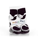 Mocc Ons Baby Infant Slipper Socks 18-24 Months Cow Print
