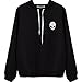 Froomer Womens Teens Girls Extra-terrestrial Print Long Sleeve Hoodie Sweatshirt (Asian XL, Black)