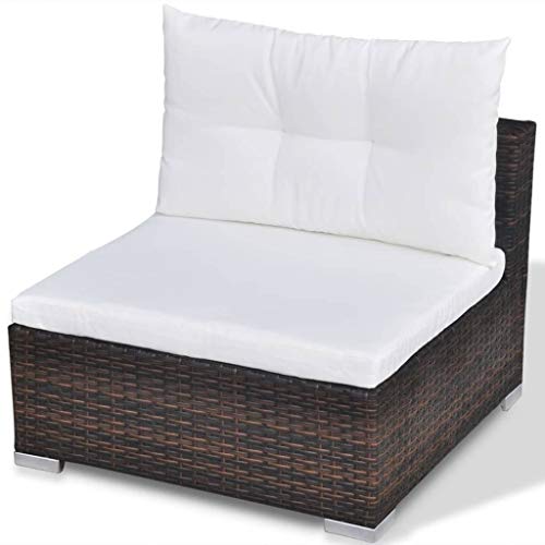 vidaXL Gartenmöbel 10-TLG.Poly Rattan Lounge Gartengarnitur Sitzgruppe Sofa – Bild 8