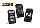 Small Chalkboard Signs Acrylic Size 4 x 6 Uses Both Chalk And Liquid Chalk Markers - Mini Blackboard with Stand for Restaurant & Cafes, Menus & Place cards, Weddings & Events, Parties & Food Buffet