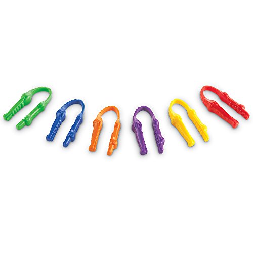 Learning Resources Gator Grabber Tweezers, Various Colors, Set of 12