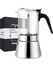 Premium Crystal Glass-Top Stovetop Espresso Moka Pot