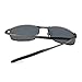 AEVOGUE Polarized Sunglasses For Men Rectangle Metal Frame Retro Sun Glasses AE0395 (Gray&Black, 59)