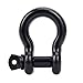 8MILELAKE 3/4 inches (2 Pack) Black D-Ring Shackle, 4 3/4 tons WLL (9,500 Lbs), Heavy Duty Galvanized D Ring for Jeep Vehicle Recovery
