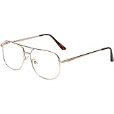 The Intellectual Metal Clear Bifocal Aviator Reader, Cheaters Reading Glasses, Men Women