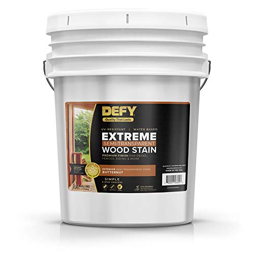 DEFY Extreme 5 Gallon Semi-Transparent Exterior Wood Stain, Butternut