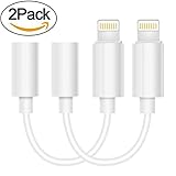 VANVENE (2 PACK) lightning to 3.5mm headphone jack adapter Compatible for iPhone 7/7 Plus -White (support iOS 10)