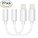 VANVENE (2 PACK) lightning to 3.5mm headphone jack adapter Compatible for iPhone 7/7 Plus -White (support iOS 10)