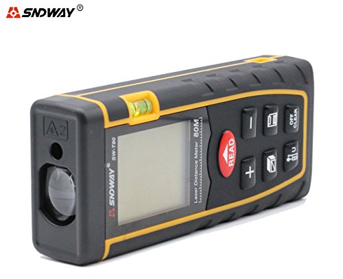 SNDWAY SW-T80 80M 262FT Laser Distance Meter Digital Diastmeter Laser Range Finder Meter Area Volume Measure Tool with LCD 4 Line Display - Thumbnail 3