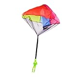 FunsLane Tangle-Free Toy Parachute with Light, Kids Hand Throw Parachute Toy Classic Fly Toys for Children Outdoor Play Game Toy, Random Color