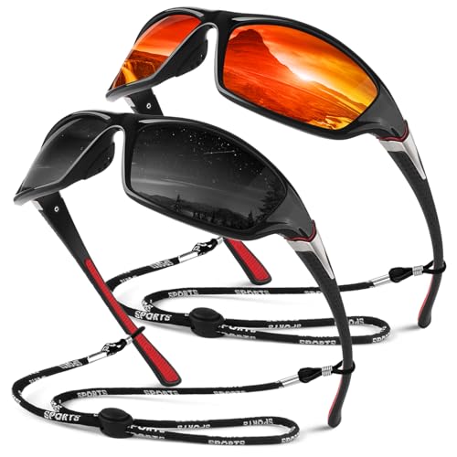 Sunier Polarised Cycling Sunglasses Men Women, Unbreakable Wrap Around Sports Fishing Driving 100% UV400 Sun Glasses