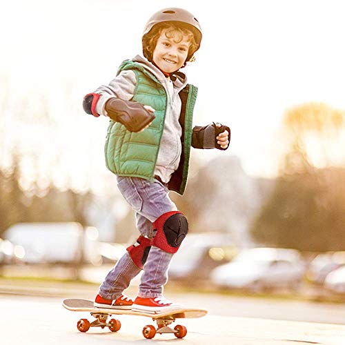 image for CRZKO Kids Protective Gear, Knee Pads and Elbow Pads 6 in 1 Set with W