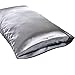 DOMIKING Silk Satin Pillowcase - 2 Pack Pillow Cases Queen Size/King Size for Hair and Skin Ultra Soft and Comfortable (Grey Satin, Queen)