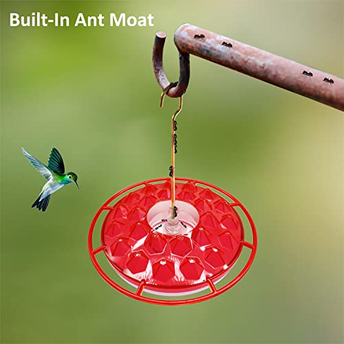 Hummingbird Feeders for Outdoors Hanging (Set of 2) 10 oz, 25 Feeding