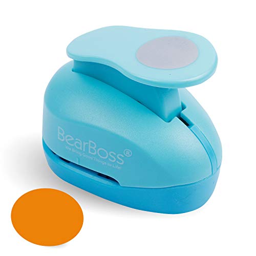 BearBoss Circle Hole Punch, Paper Punch Shapes, 1” Craft Paper Puncher for Cardstock