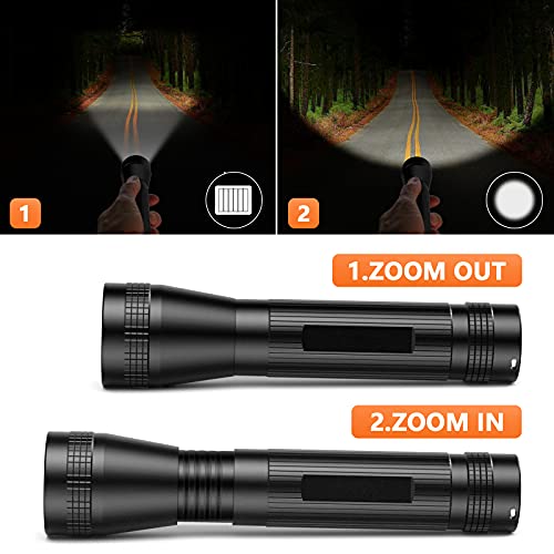 LED Taschenlampe Super Bright 1500 Lumen 500 Meter Leistungsstarke Taschenlampe mit zoombaren 5 Beleuchtungsmodi Wasserdichte Taschenlampen für Camping Wandern Angeln Outdoor