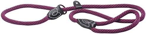 Tough durable slip-on training and walking leash for dog with leather stopper to contain the loop to prevent dog backing out