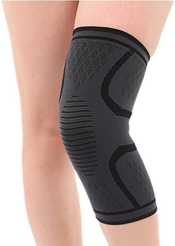 YHBracer Anti-slip Knitted Knee Support Pads Compression Sleeve for Pain Relief, 1 Piece perfect for volleyball, basketball, yoga, running ect (M)