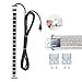 Power Strip Surge Protector Power Socket Multi 16 AC Outlets Ports 1000 Joules 1875W Extension Lead 15 Feet Long Cord Wall Mount 3 Prong Adapter Heavy Duty Plug Circuit Breaker Home ETL Certified