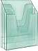 Acrimet Vertical Triple File Folder Holder Organizer, File Sorter (Plastic) (Clear Green Color)