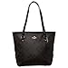 COACH F34603 ZIP TOP TOTE IN SIGNATURE CANVAS Brown Black 