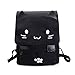 e-youth Cute Canvas Cat Print Backpack Lightweight Travel Rucksack One Size