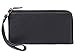 Borgasets RFID Protection Genuine Leather Wallet with Removable Strap Wristlet Zip Clutch Passport Holder