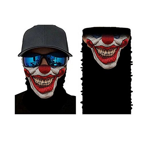 HonsCreat clown Skull Cycling Motorcycle Head Scarf Neck Warmer Face Mask Ski Balaclava Headband - Thumbnail 3