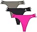 Balanced Tech Women's Caged Strappy Thong Panties 3 Pack - Pink/Grey/Black - Medium