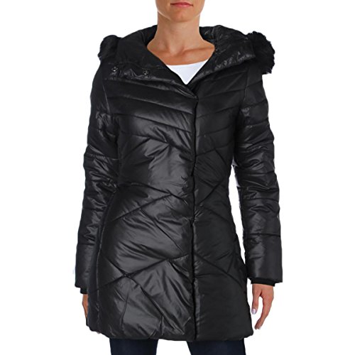 Noize Womens India Hooded Faux Fur Puffer Coat Black S Noize Womens India Hooded Faux Fur Puffer Coat Black S